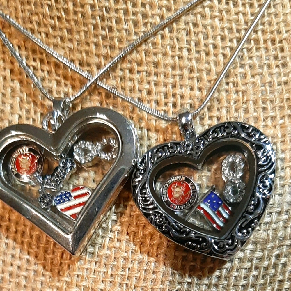 I ♡ My Marine Floating Locket with chain